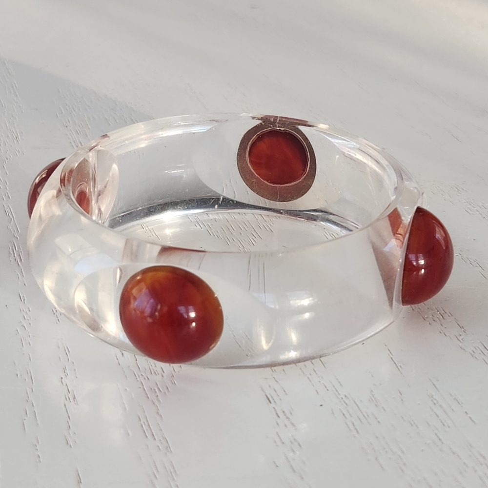 Vintage Modernist Clear Bracelet